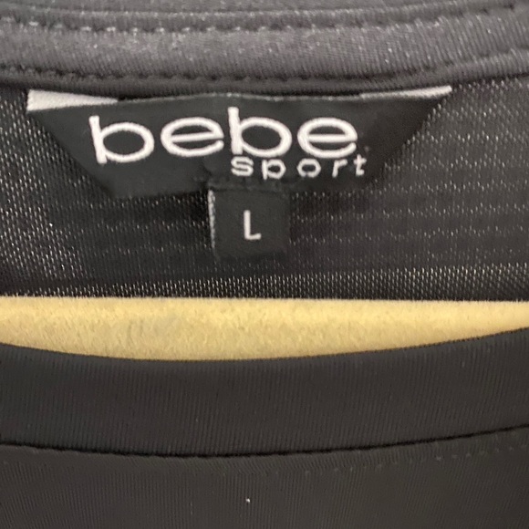 NWT BEBE SPORT Women’s FLATLOCK TEE With Rose Logo Short Sleeve - Picture 4 of 5